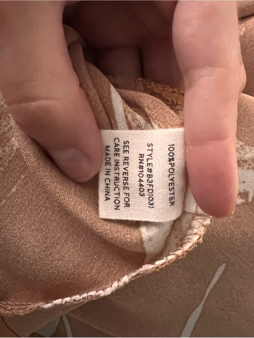 Rust colored Tie-Front Slip Dress in Rust/White - Picture 5 of 6